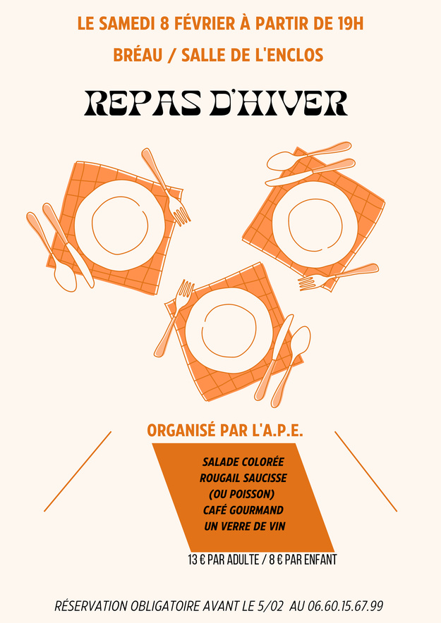 REPAS D'HIVER organisé par l'APE de BREAU-MARS