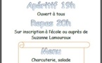 Repas de l'école samedi 5 avril